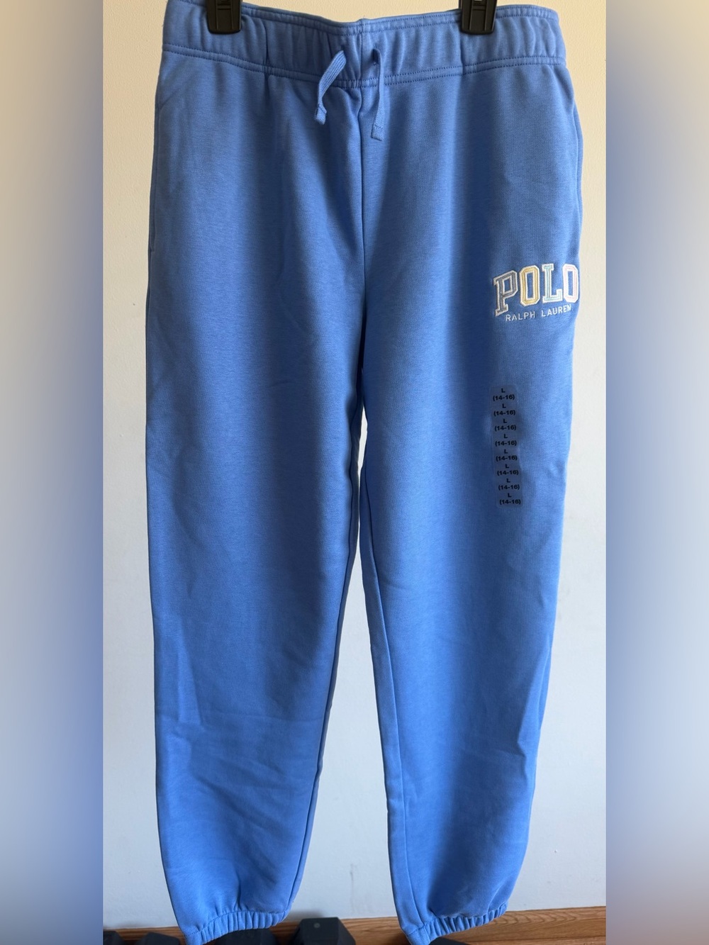 Ralph Lauren Kids Light Blue Polo Logo Joggers Size Large 14-16